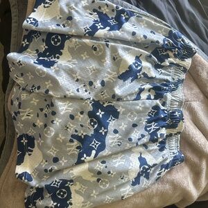 Bravest Studios Blue and White Patterned Shorts